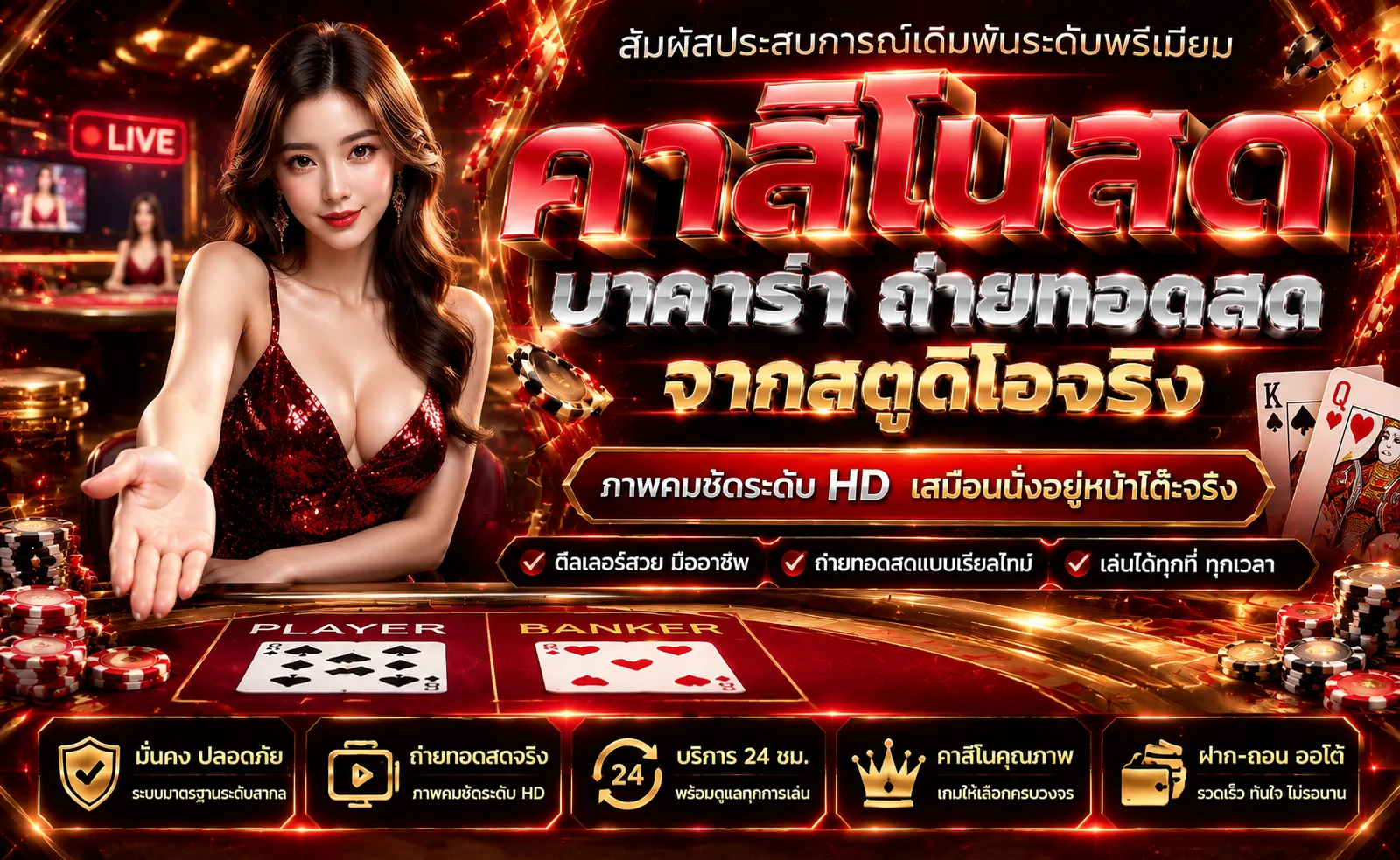 คาสิโนออนไลน์ SUDYOD888 เล่นสดกับดีลเลอร์จริงถ่ายทอดสด